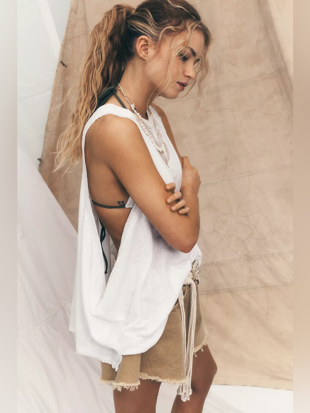 ❤️ FP WE THE FREE ARI TANK IN CLEAN IVORY XS